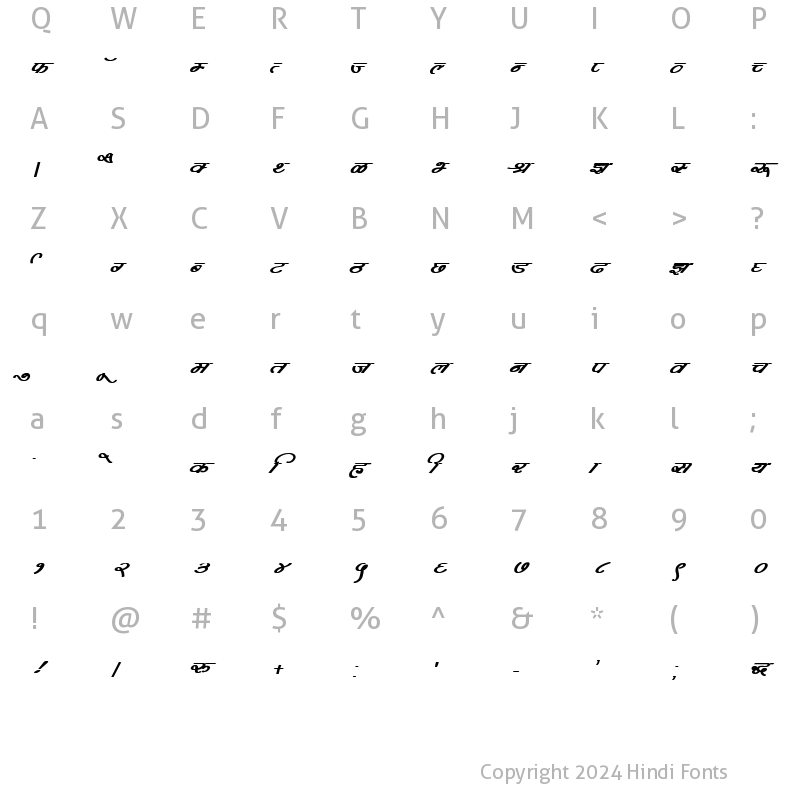 Character Map of DevLys 360 Bold Italic