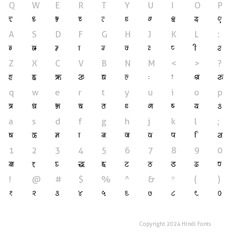 Character Map of Akkal Font Regular